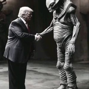 Terrifying Alien Reptilian Shakes Hands With US President Donald Trump Searched For By Thousands Around The World